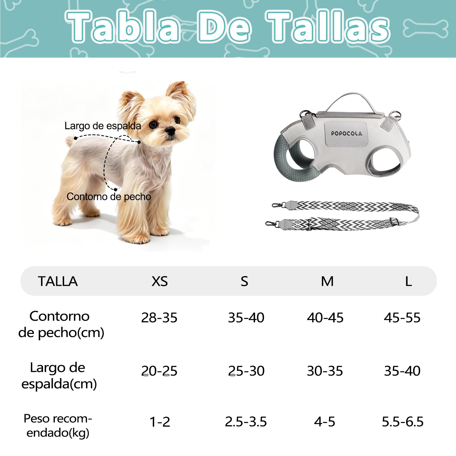 Galatée Bolsa De Viaje para Mascotas con Soporte para El Cuello, Fabricada En Piel De Microfibra y Lona, Diseño De Una Sola Pieza, Malla Transpirable (M)