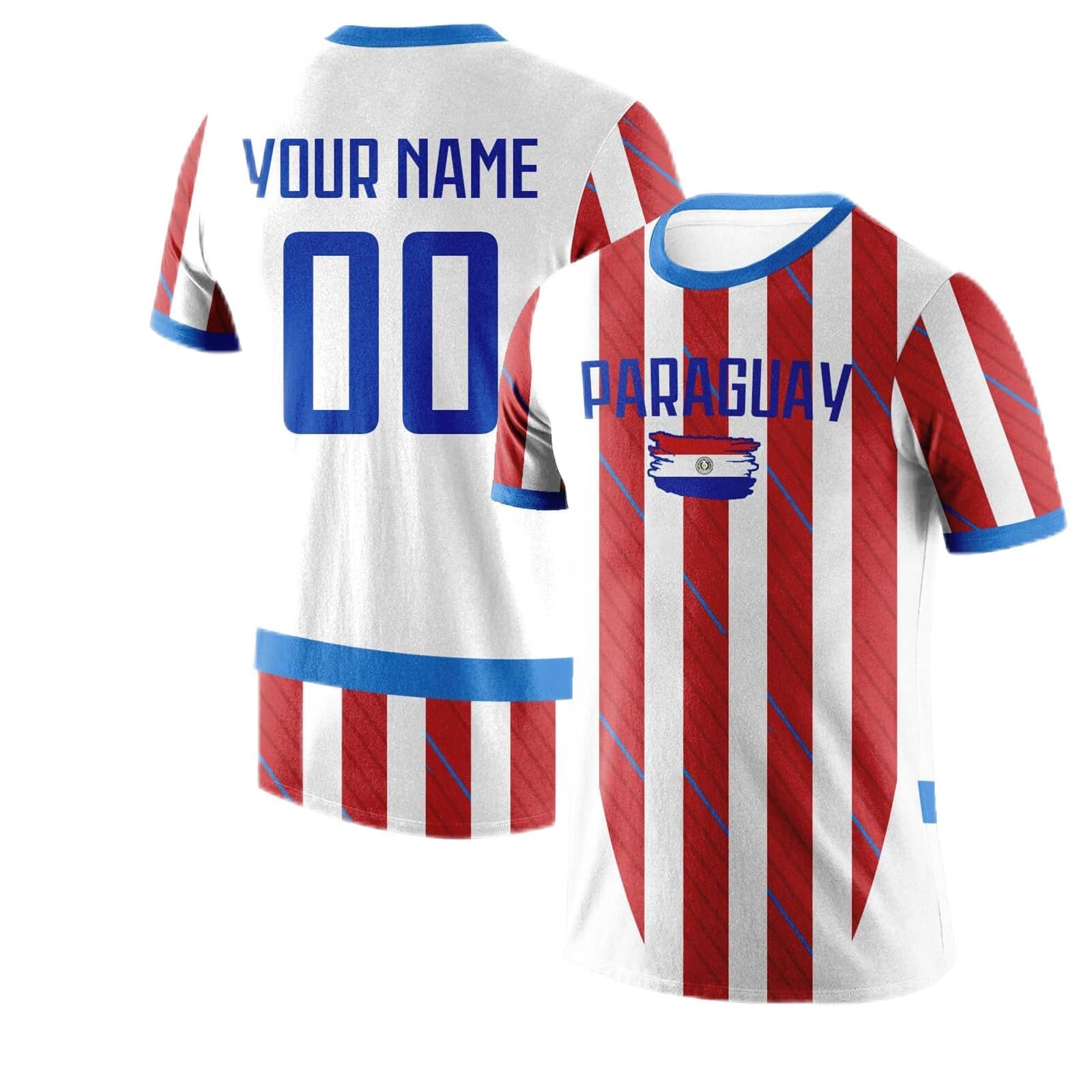 Genérico Camisetas de fútbol Personalizada para Mundial 2026 para Hombre Mujer niños con Nombre número