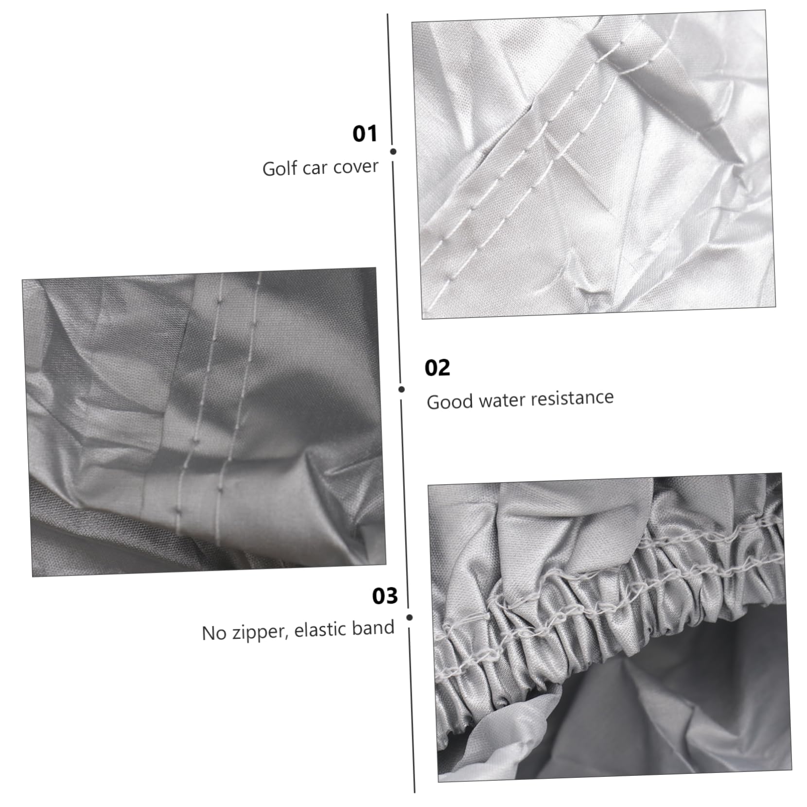 Toyvian Funda y Resistente Intemperie para Carrito de Golf para 4 Personas Ventilación Integrada Plata Adecuado para Exterior