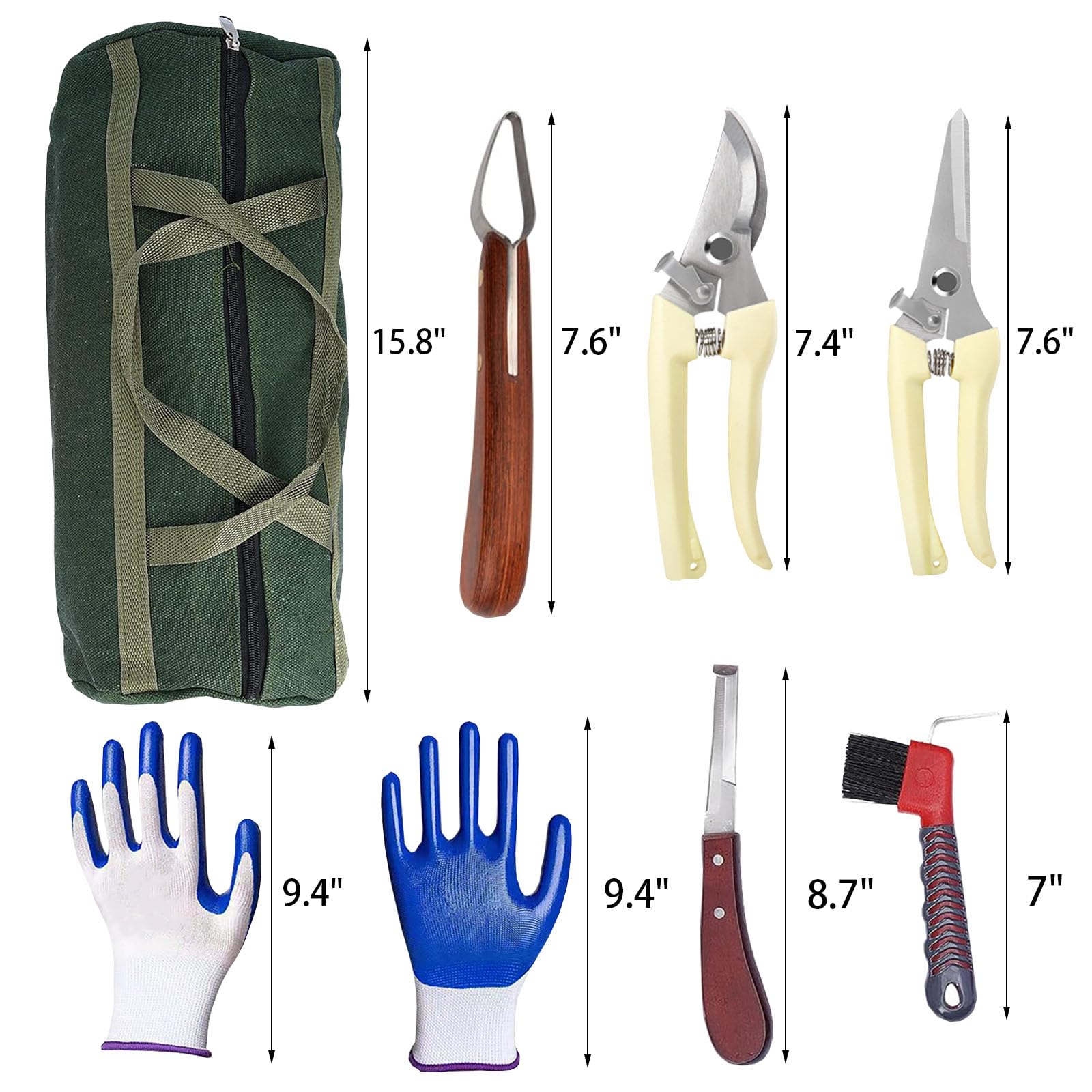 12 Piezas de Herramientas Profesionales para herrador, Kit de herrador, Herramientas para herrar Caballos, Suministros para herrador, Herramientas para herrador de Caballos, Ganado, ovejas y