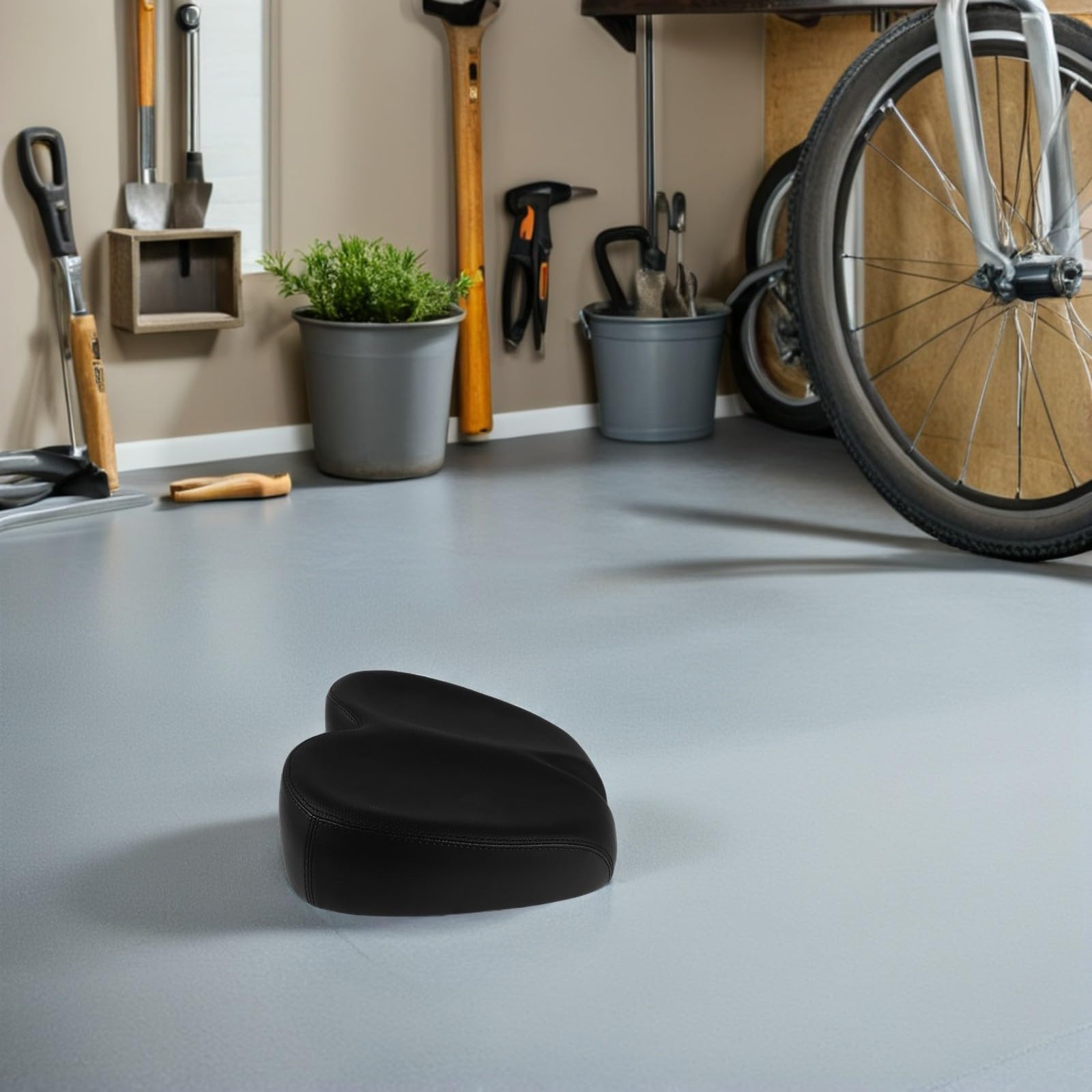 Cabilock Sillín de Bicicleta de Montaña Acolchado Negro, Amortiguador de Asiento Suspensión, Extra Ancho y Ergonómico, Compatible Bicicletas Eléctricas y Ciclismo al Aire Libre, Cojín