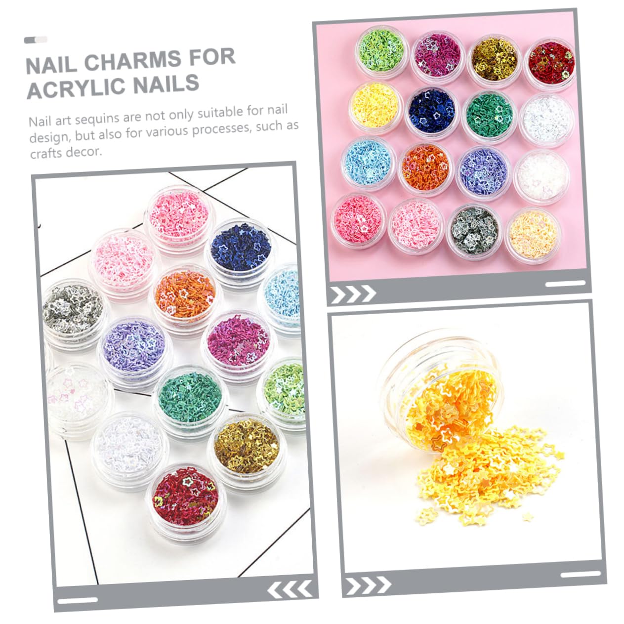 Healeved 32 Scatole glitter stella a cinque punte gel unghie primer unghie glitter per unghie glitter per il corpo glitter per il viso glitter per il trucco scintillio festivo paillettes
