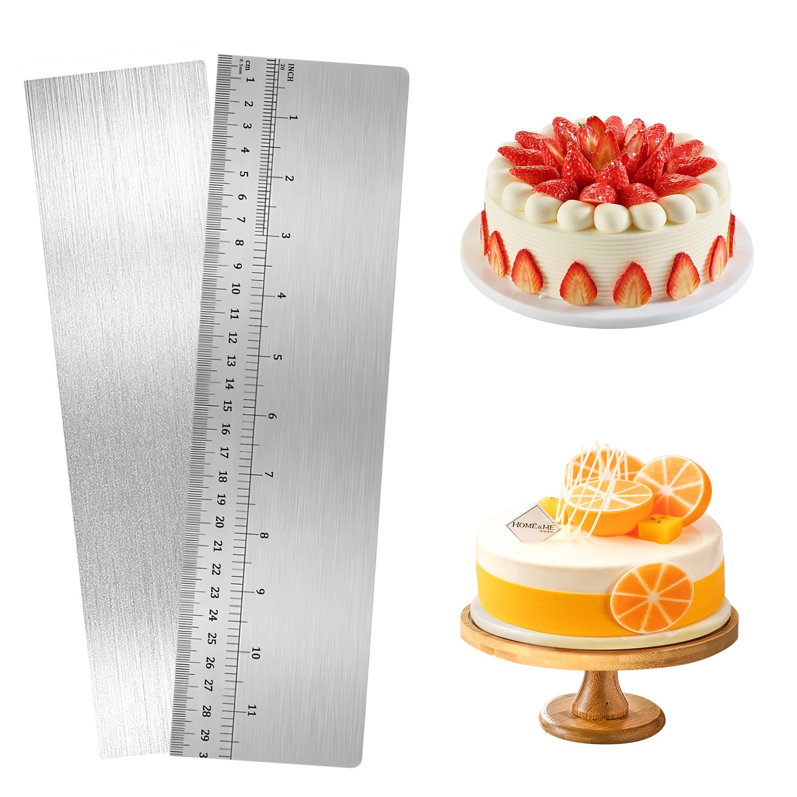 Raschietto Per Torte In Acciaio Inox Con Scala - Spatola Decorativa Professionale Per Glassa E Crema - Foto 9