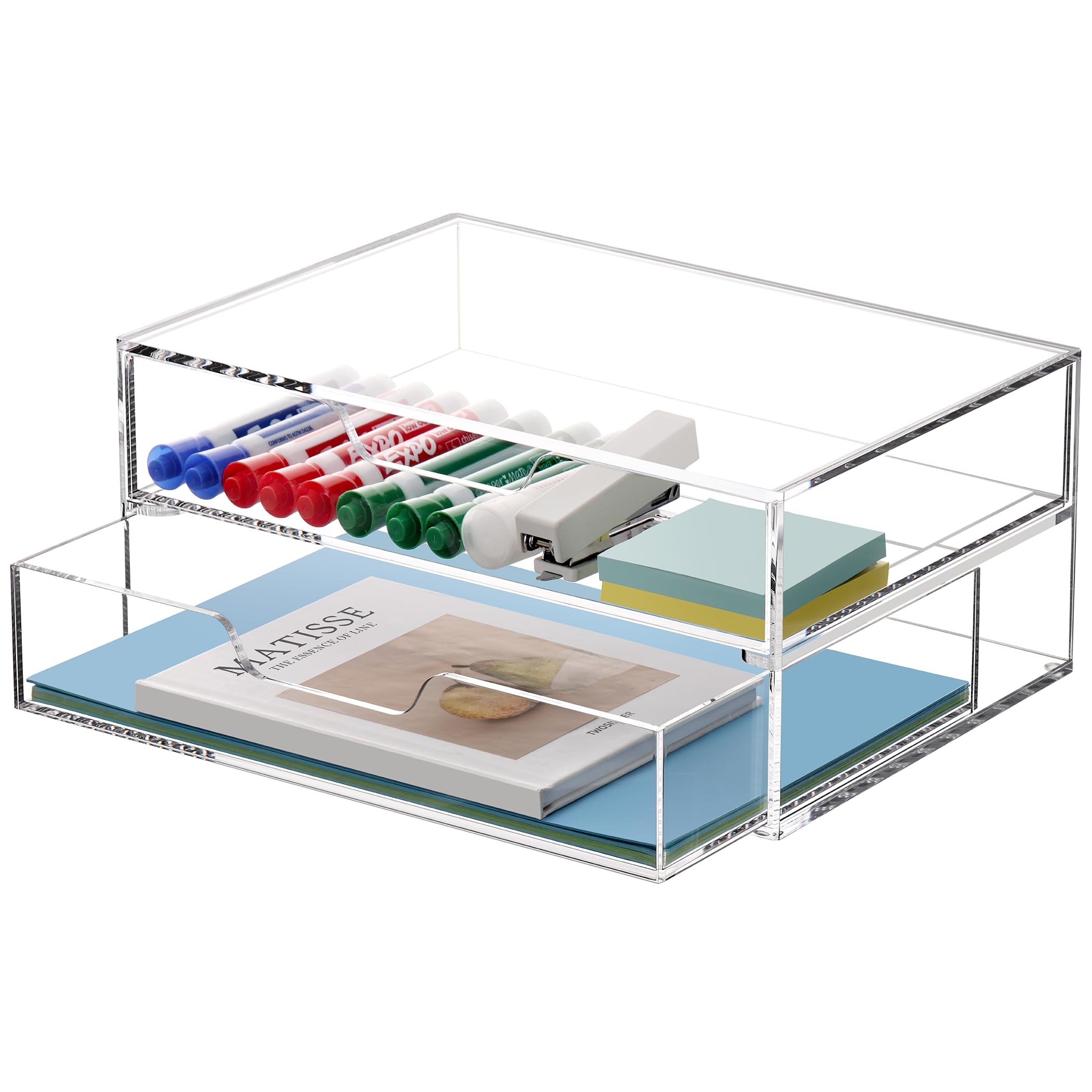 SANRUI Acryl-Schreibtisch-Schubladen-Organizer, transparente Schreibtisch-Aufbewahrungsbox mit Schubladen für Büro, Zuhause, Waschtisch, Toilettenartikel, keine Montage erforderlich