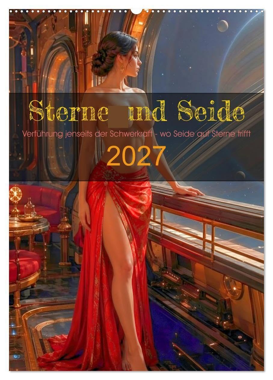 Sterne und Seide (Wandkalender 2027 DIN A2 hoch), CALVENDO Monatskalender: Verführung jenseits der Schwerkraft - wo Seide auf Sterne trifft