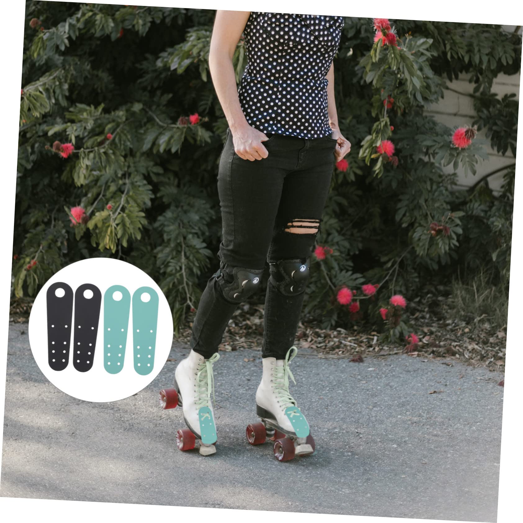 Abaodam Cubierta Protectora De Patinador Cubre Punteras para Patines Llave Tapón Espuma Protección Almohadillas De Patinaje Cubrir Dedo del Pie Negro Cuero