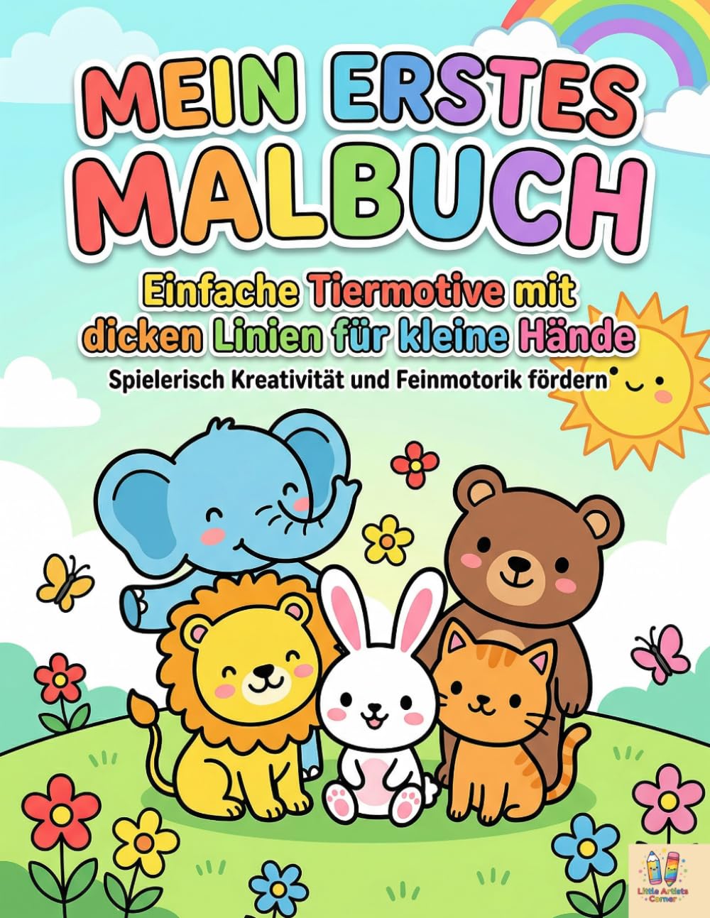 Mein erstes Malbuch ab 1 Jahr: Einfache Motive mit dicken Linien zum Kritzeln und Ausmalen | Großes erstes Malbuch für kleine Hände