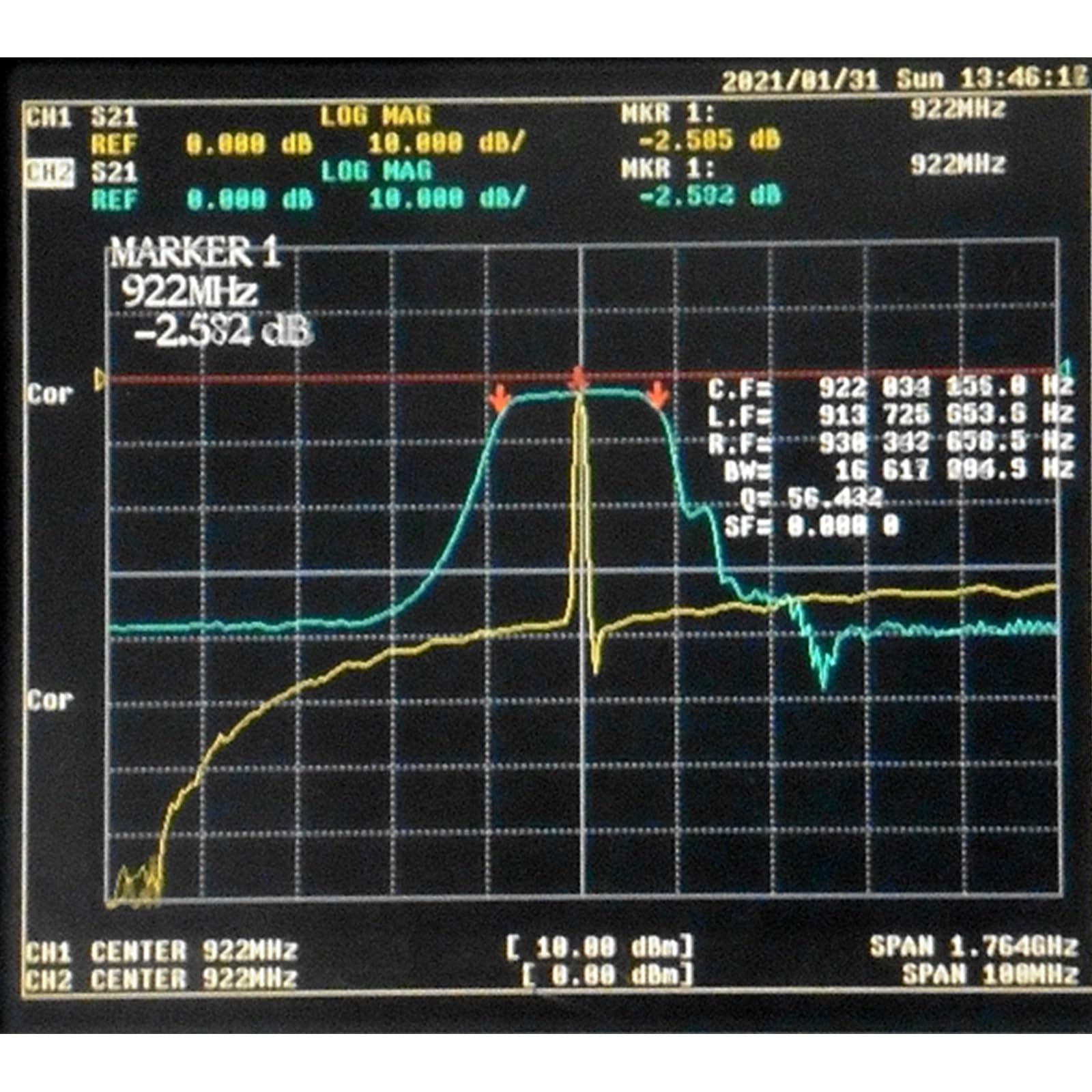 Filtre passe-bande coaxial RF Interface SMA 890-915 MHz GSM900 Bande passante 25 MHz