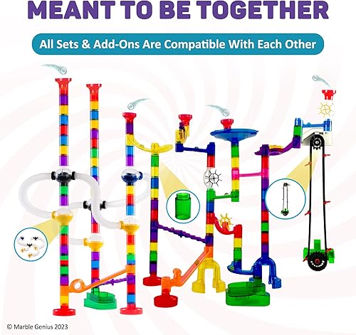 Miniatura 5 de Marble Genius Paquete Elevador automático de cadena, tubos, esferas, y tubos, los juegos de accesorios perfectos para correr canicas para crear