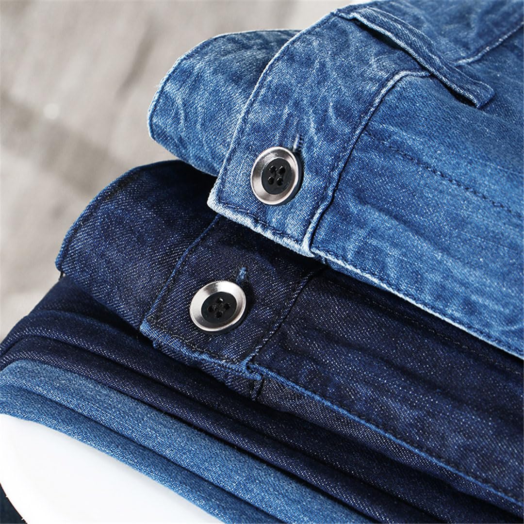 Vogrtcc Jeans da Uomo Business Casual Stretch Jean Pantaloni