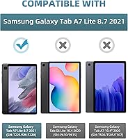 Vista 2 de MoKo Funda Compatible con Samsung Galaxy Tab A7 Lite 8.7 Pulgadas SM-T225/T220/T227, Funda Inteligente Trifold delgada y ligera con soporte
