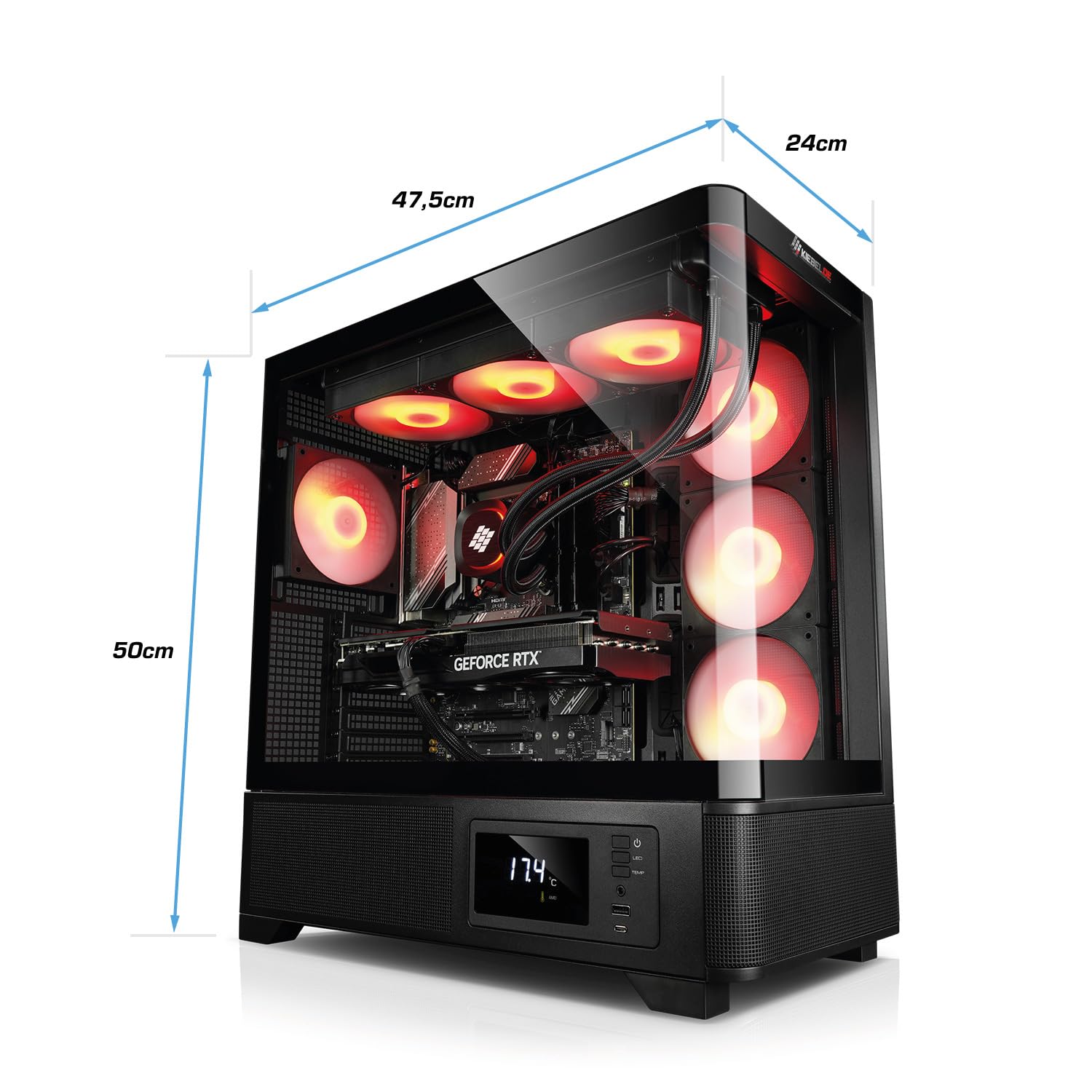 Kiebel Gaming PC Guardian 12 Intel Core i9-12900KF 16-Kerner, 32GB RAM, GeForce RTX 5070 12 GB, 1TB M.2 SSD, WLAN, Bluetooth, Windows 11 [187688]