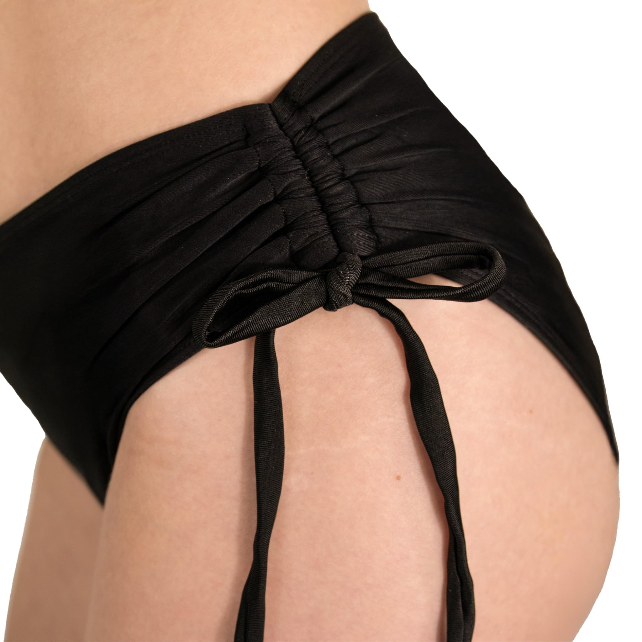 MYLILY Braga Bikini Mujer con Cordones | Braga Bikini Negro Mujer | Bragas Bikini baño con Volantes | Bragas de Bikini