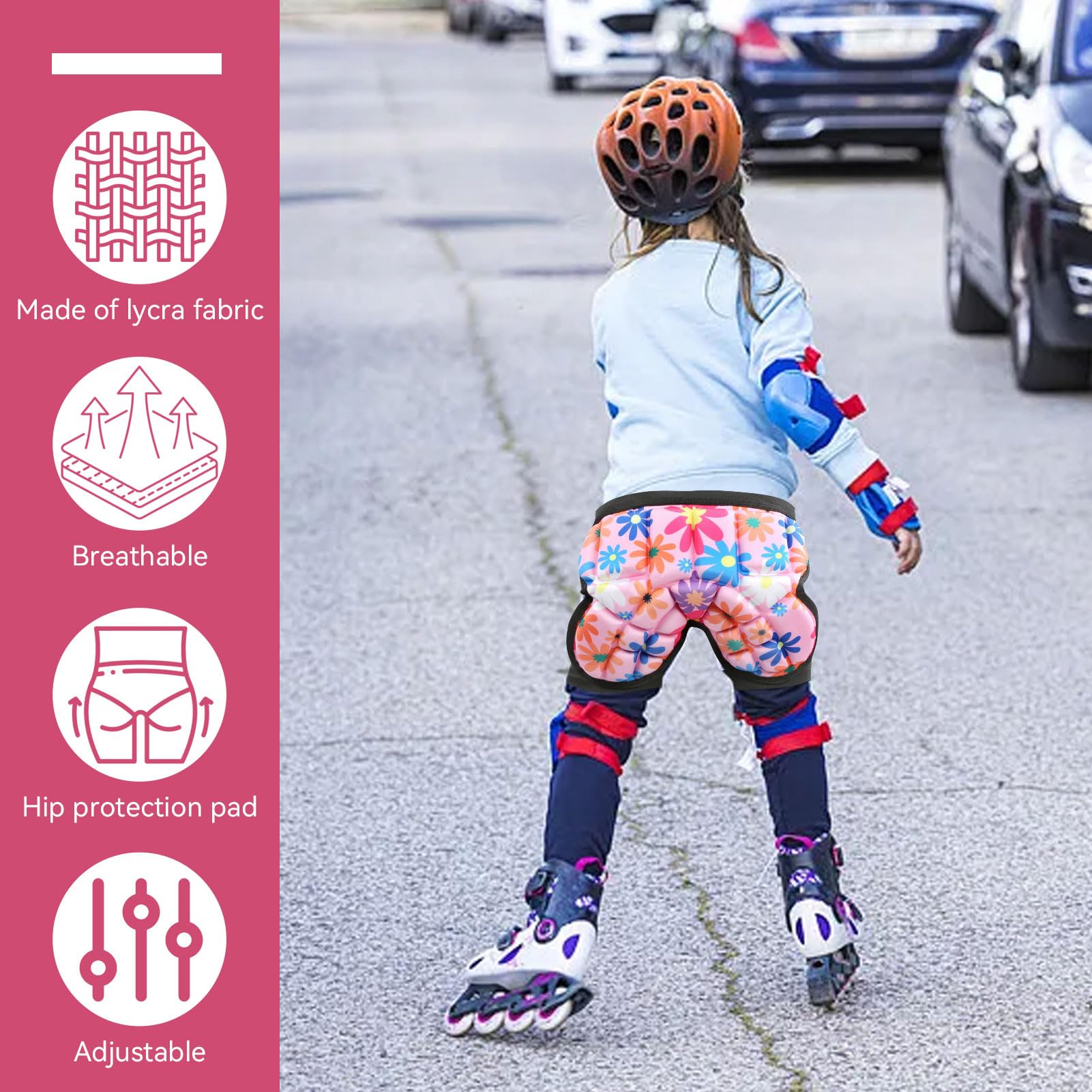 Protezione posteriore spessa per bambini, cuscinetti per glutei per bambini, pantaloni corti, cuscinetti per pattinare, protezione per glutei, protezione per i glutei