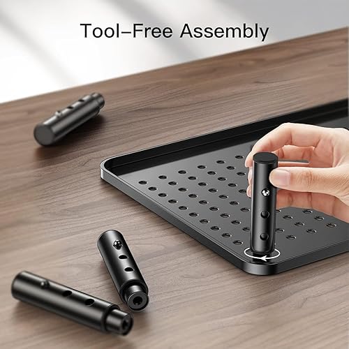 Miniatura 7 de HUANUO Monitor Stand for Desk, Computer Monitor Stand Height Adjustable, Monitor Riser for 2 Monitors, Laptop Stand for Desk, 2 Pack, Black