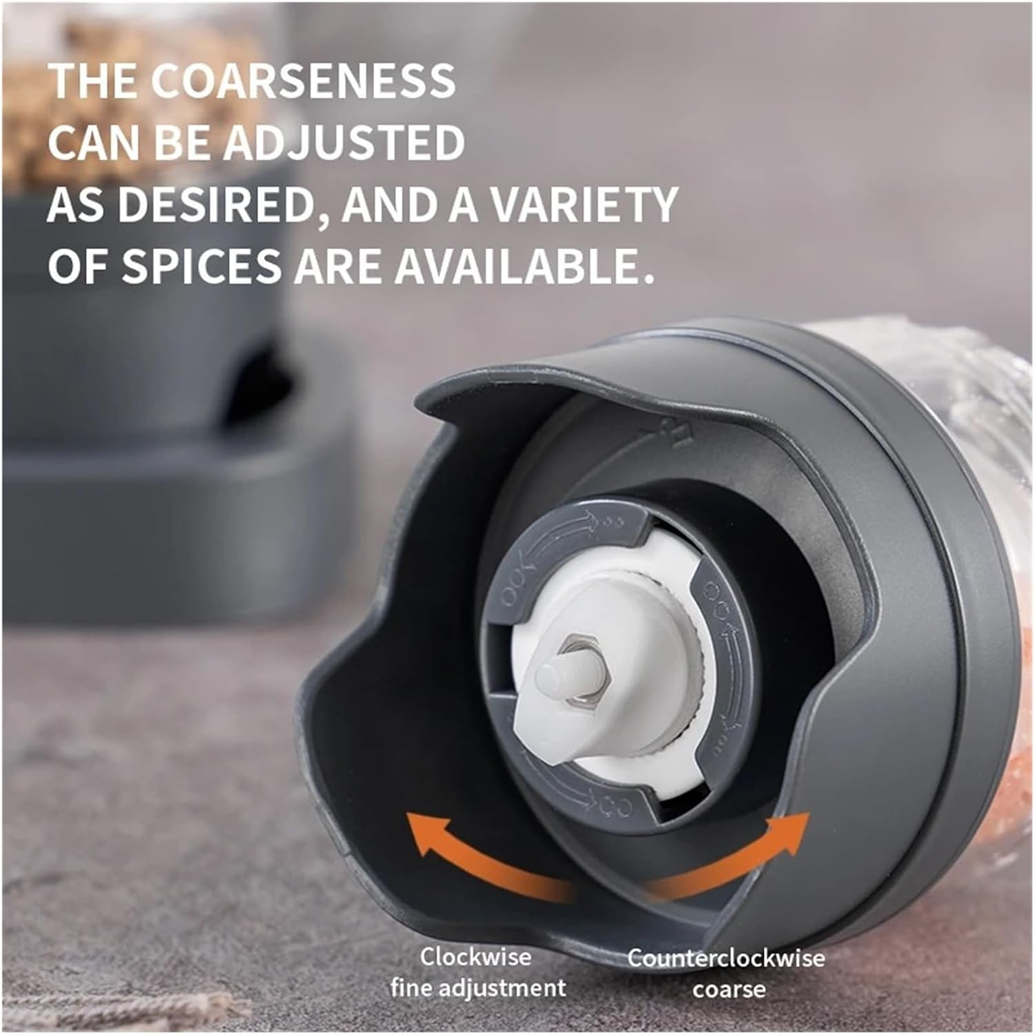Electric Grinder for Spices - Adjustable Coarseness, Rechargeable & Portable, Ideal for Pepper, Sea Salt, Coffee Beans, Kitchen & Travel Use(White)