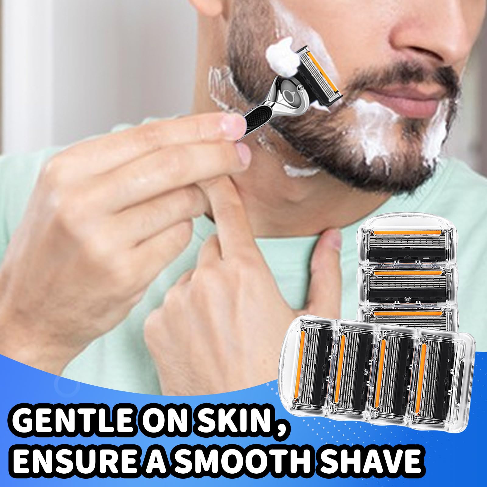 Lamette da uomo ProGlide per rasoio bagnato, 24 lame di ricambio per rasoi bagnati, pacchetti convenienza da 5 lame Fusion, lamette da barba Pro Glide