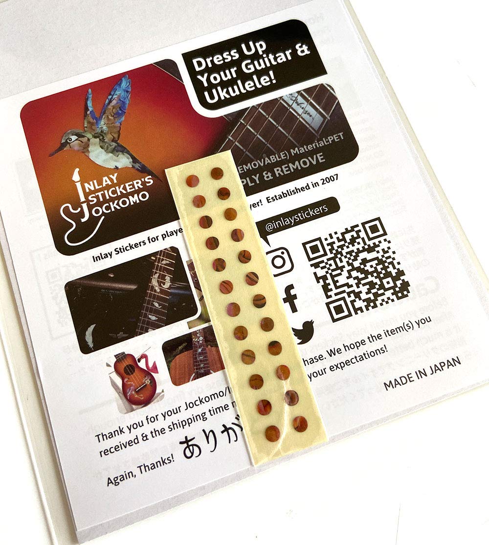 Inlay Sticker Fret Markers for Guitars &amp; Bass - 1/8" Small Side Marker Dots - Abalone Red