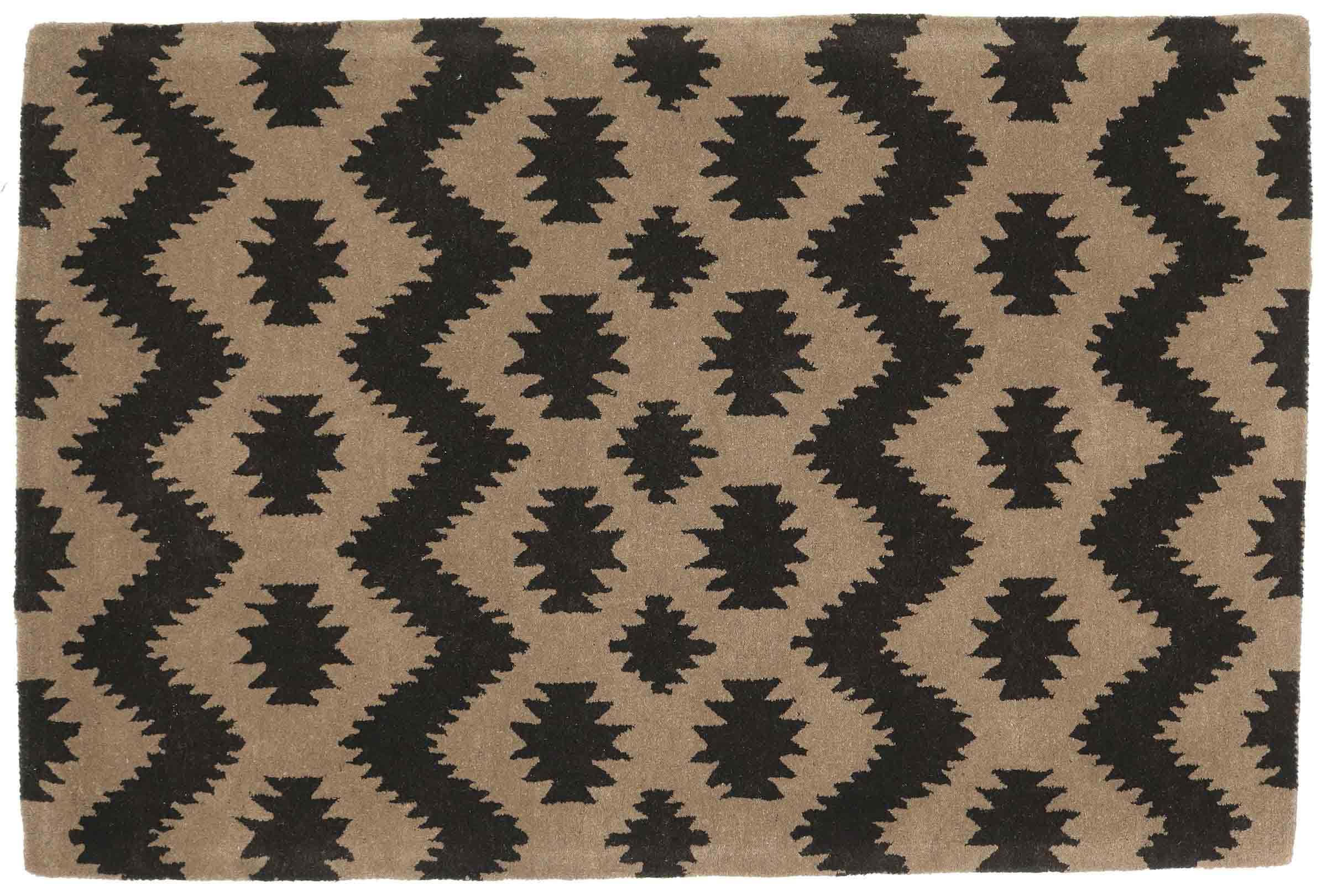 Tapis en laine fait main 120 x 180 cm beige : l'excellence de l'artisanat traditionnel