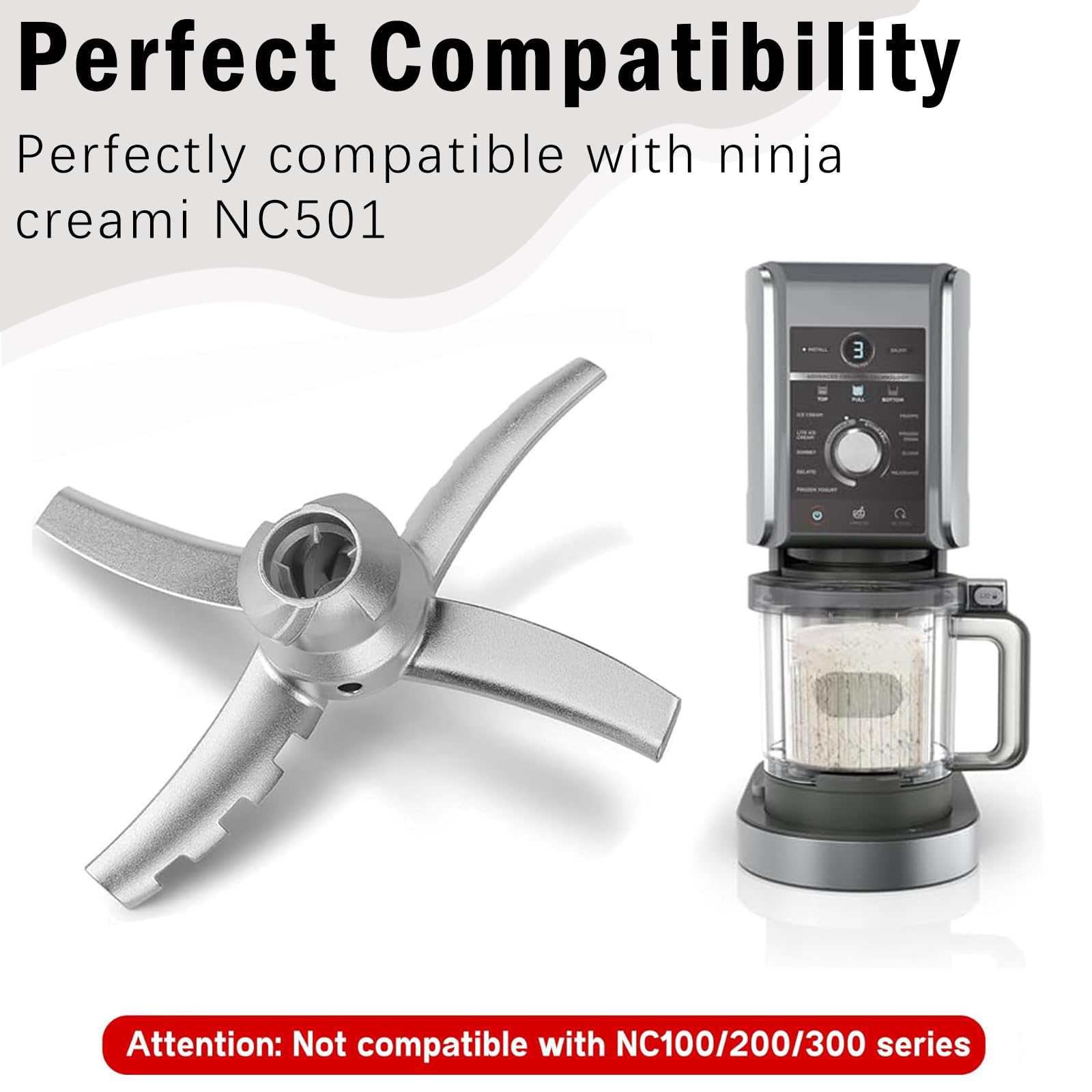 Accessoires pour machine à glace Ninja, lames de rechange pour machine à crème glacée Ninja Creami NC501 Série, pièces de rechange pour lame Ninja Creami NC501 Série
