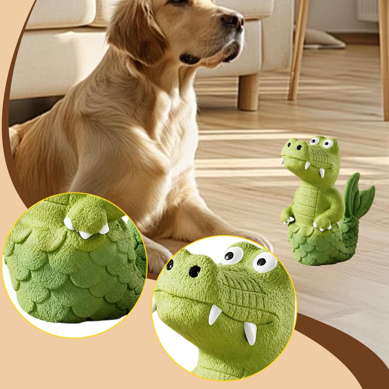 Juguete de cocodrilo para perros masticadores agresivos, juguete interactivo de látex para masticar, 7.3 x 5.7 pulgadas, juguetes de dentición para cachorros para perros pequeños y medianos