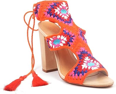 bright heeled sandals
