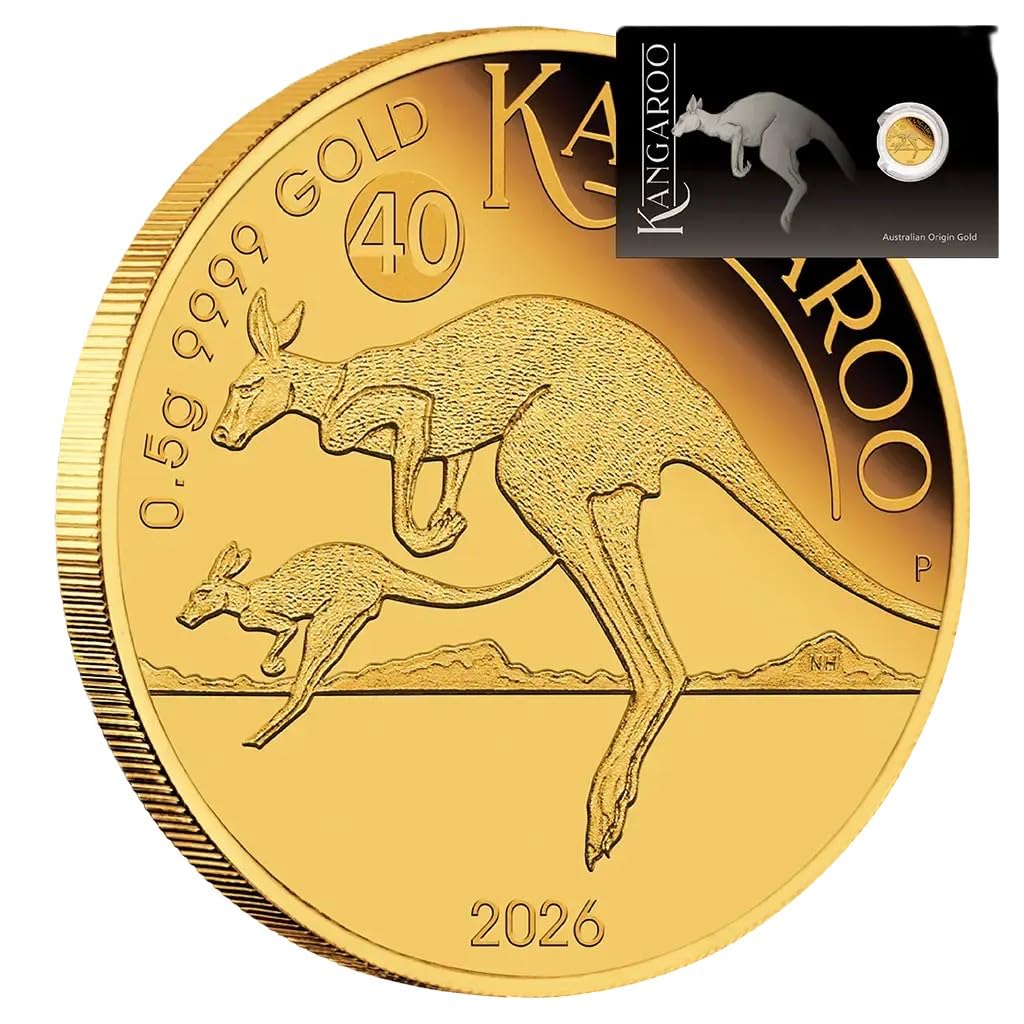Goldmünze 1/62 oz Känguru 2026 Mini Roo 40 Jahre Jubiläum Gold Münze Perth Mint
