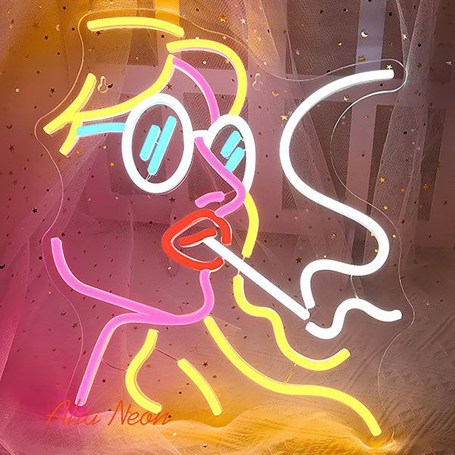 SMOKE Girl LED Neon Sign for Wall Decor USB Adjustable Brightness Living Room Bars Pub Club Gatherings Art Wall Decor