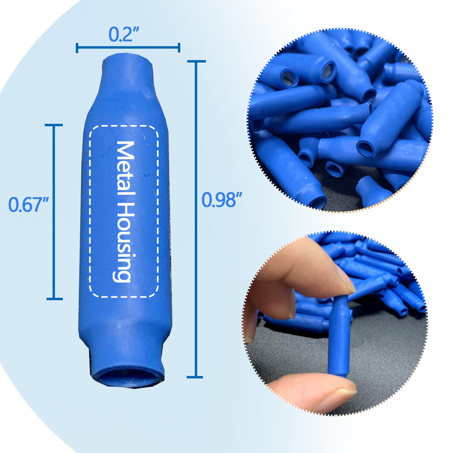 Conectores B azules rellenos de silicona húmeda, cable B, gel, alarma, cable, crimpado, tipo frijol, empalmes para bajo voltaje (1000 unidades)