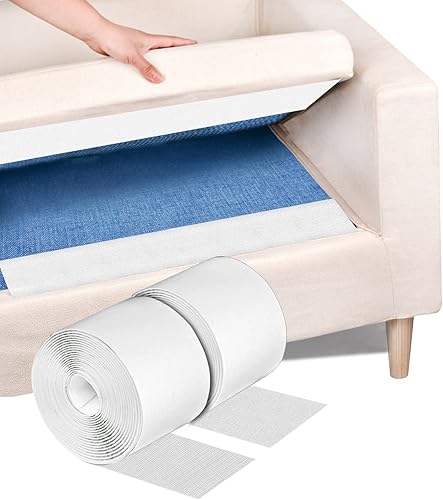 Cinta adhesiva blanca de 4 pulgadas x 18 pies, resistente, multiusos antideslizante para alfombras, rollos de bucle de gancho de doble cara, agarre