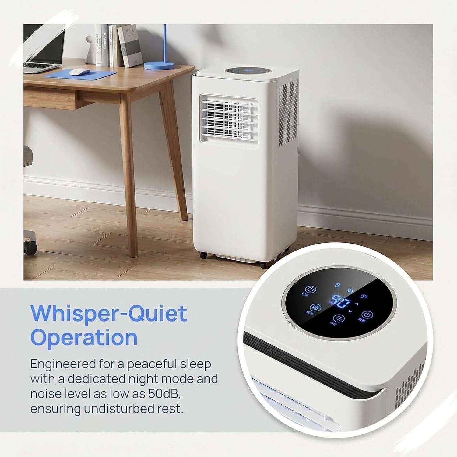 Aire Acondicionado Portátil 12000 BTU para Habitaciones hasta 300 pies Cuadrados, Mando a Distancia, Temporizador 24 Horas, Kit de Instalación para Ventana, 2 V, 14000 Btu, 14000 BTU