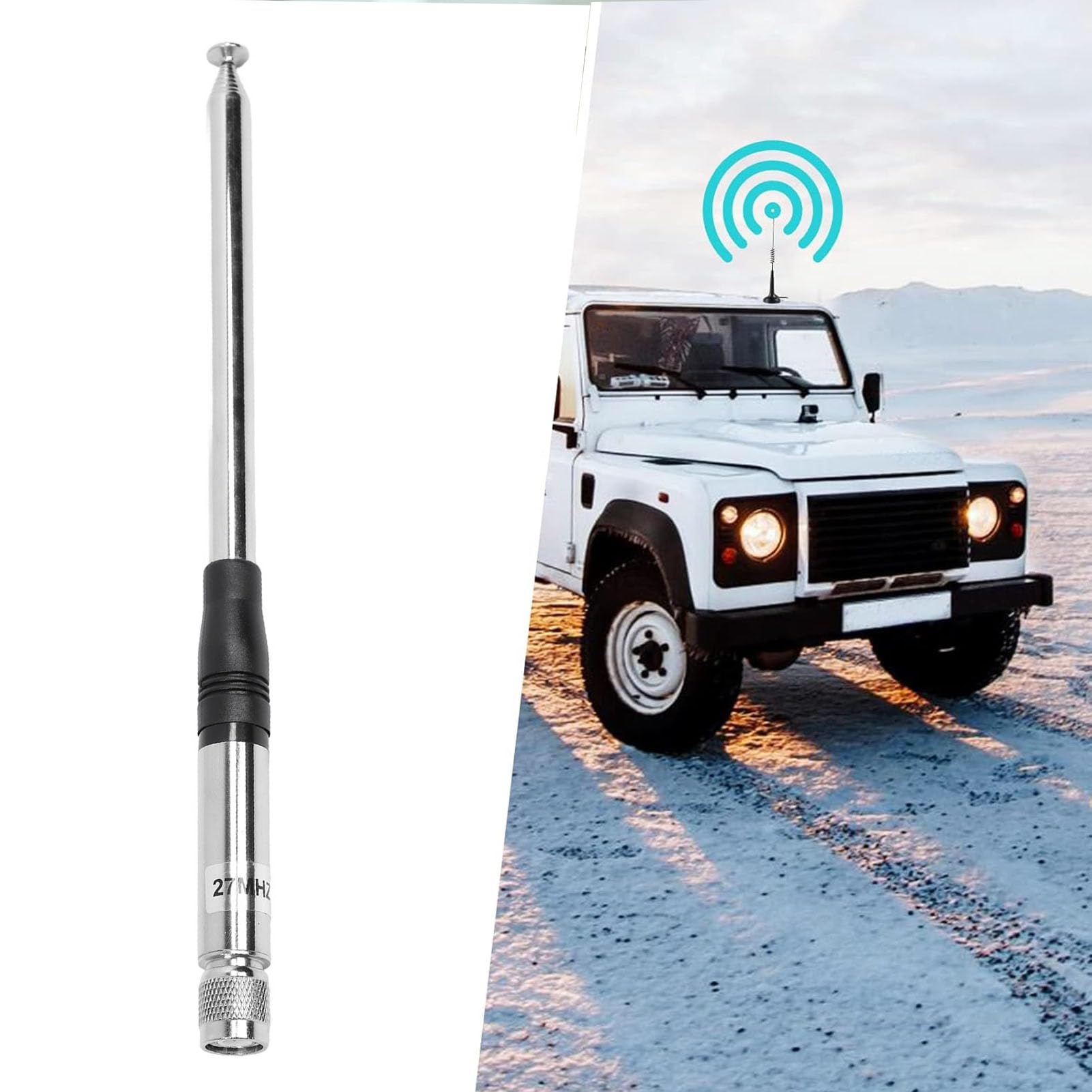 CB Portatile Portatile per President Randy 3, Migliora il Segnale, 27 MHz TNC Maschio, Telescopica, Guadagno 1,8 DBi, Compatibile con la Radio Portatile Escort 72