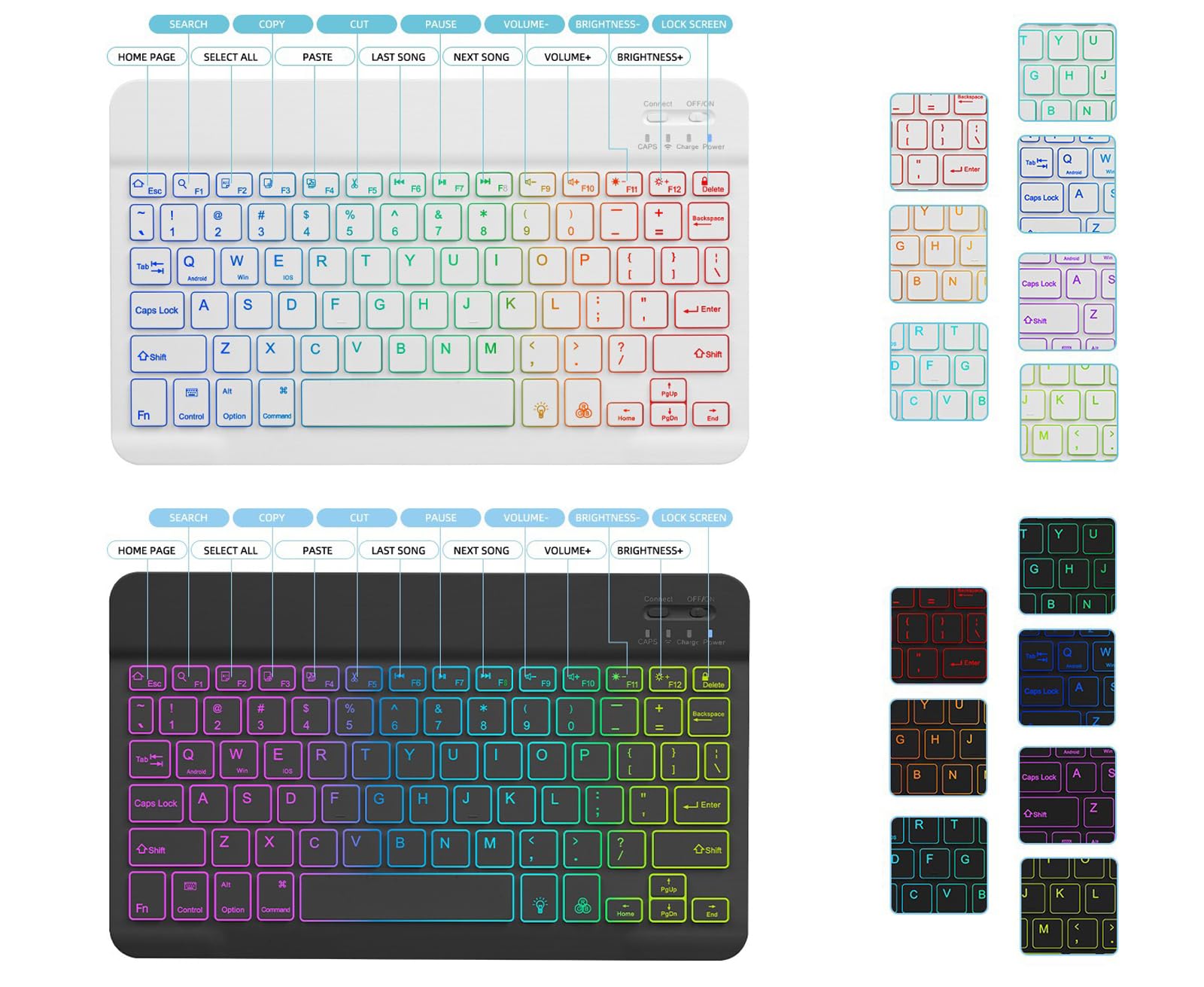 Kompatybilny z etui na klawiaturę iPad Air 13 cali, magnetyczna, odłączana osłona Bluetooth z wbudowanym uchwytem na ołówek do iPad Air 13 cali (M4 2026/M3 2025/M2 2024)