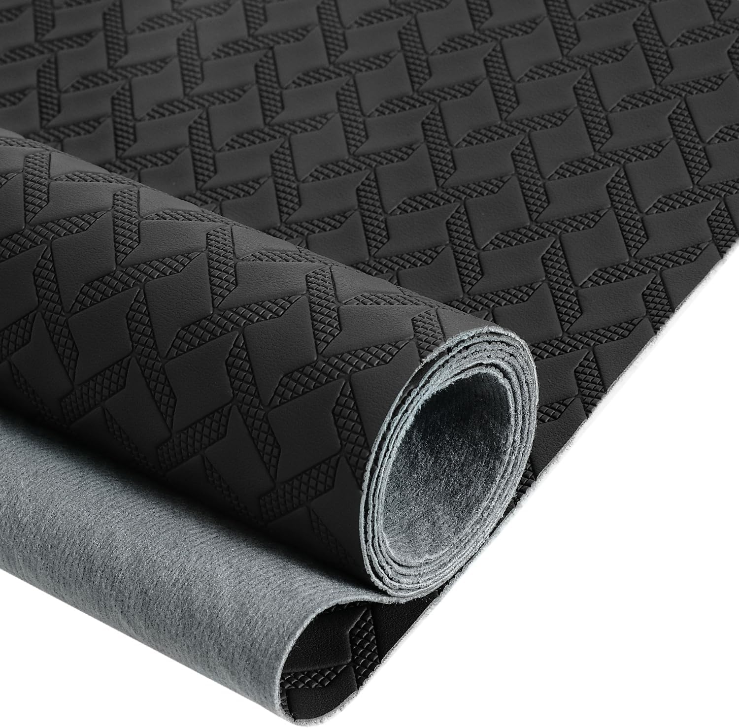 Marine Vinyl Fabric, Upholstery Faux Leather, 1.0mm Thickness, 61" Width (59" Usable), Perfect for Cars, Outdoor Yachts, and Home Furniture(Black,Pre-Cut 108"x61")