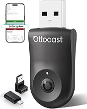 OTTOCAST Mini 2025 Wireless CarPlay & Android Auto 2-in-1 Adapter, Plug & Play, 5GHz WiFi, Auto Connect for iPhone & Android, Fits 98%+ OEM Wired CarPlay Cars