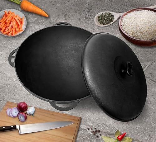 Miniatura 6 de Olla de horno holandés con tapa, 8.5 cuartos de galón (8 litros), horno holandés de hierro fundido, juego de utensilios de cocina de hierro fundido,