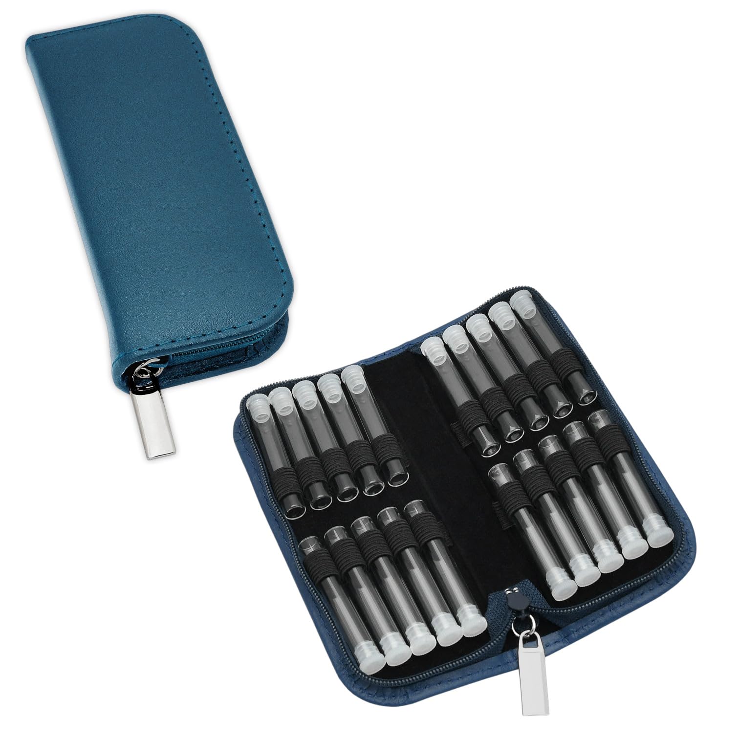 Homöopathie Taschenapotheke Klassik mit 20 Braungläsern mit UV-Schutz für Globuli (blau)…