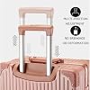 FREEFLY Hard Shell Suitcases Medium Cabin Suitcase Carry on Luggage Medium Suitcase 4 Wheels Lightweight Cabin Size Suitcase with Port Cup Holder,Pink,26in
