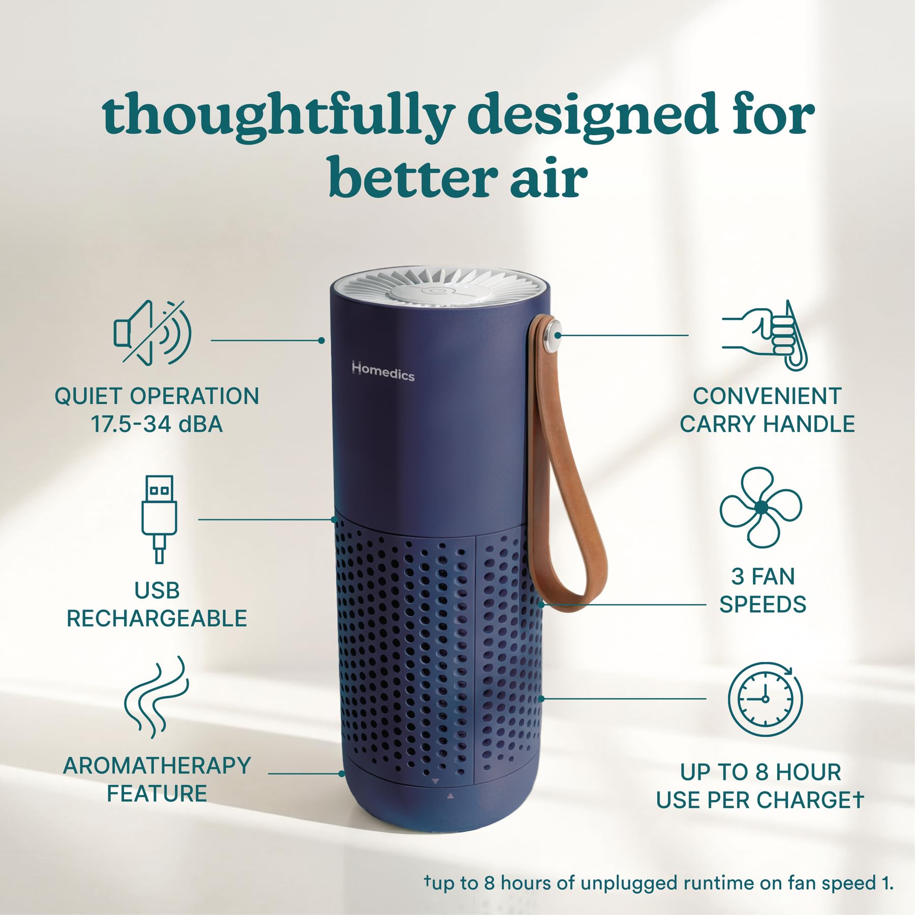 Homedics Personal Air Purifier with HEPA-Type Filter & Activated Carbon view 3
