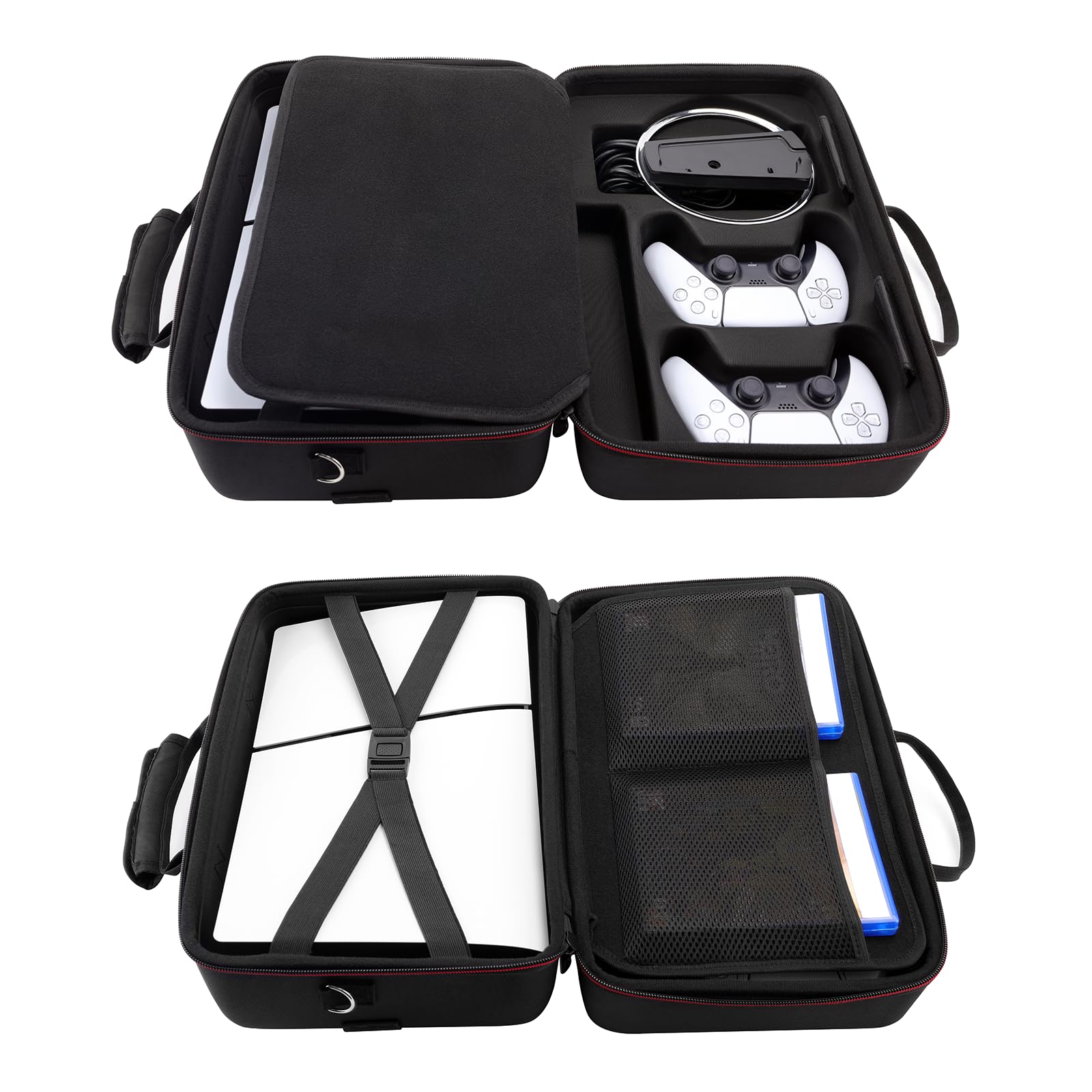 Custodia da trasporto compatibile con PS5 SLIM 2023, custodia protettiva rigida da viaggio per Play Station 5 Slim Disc e console Digital Edition, controller, base verticale, accessori per dischi e