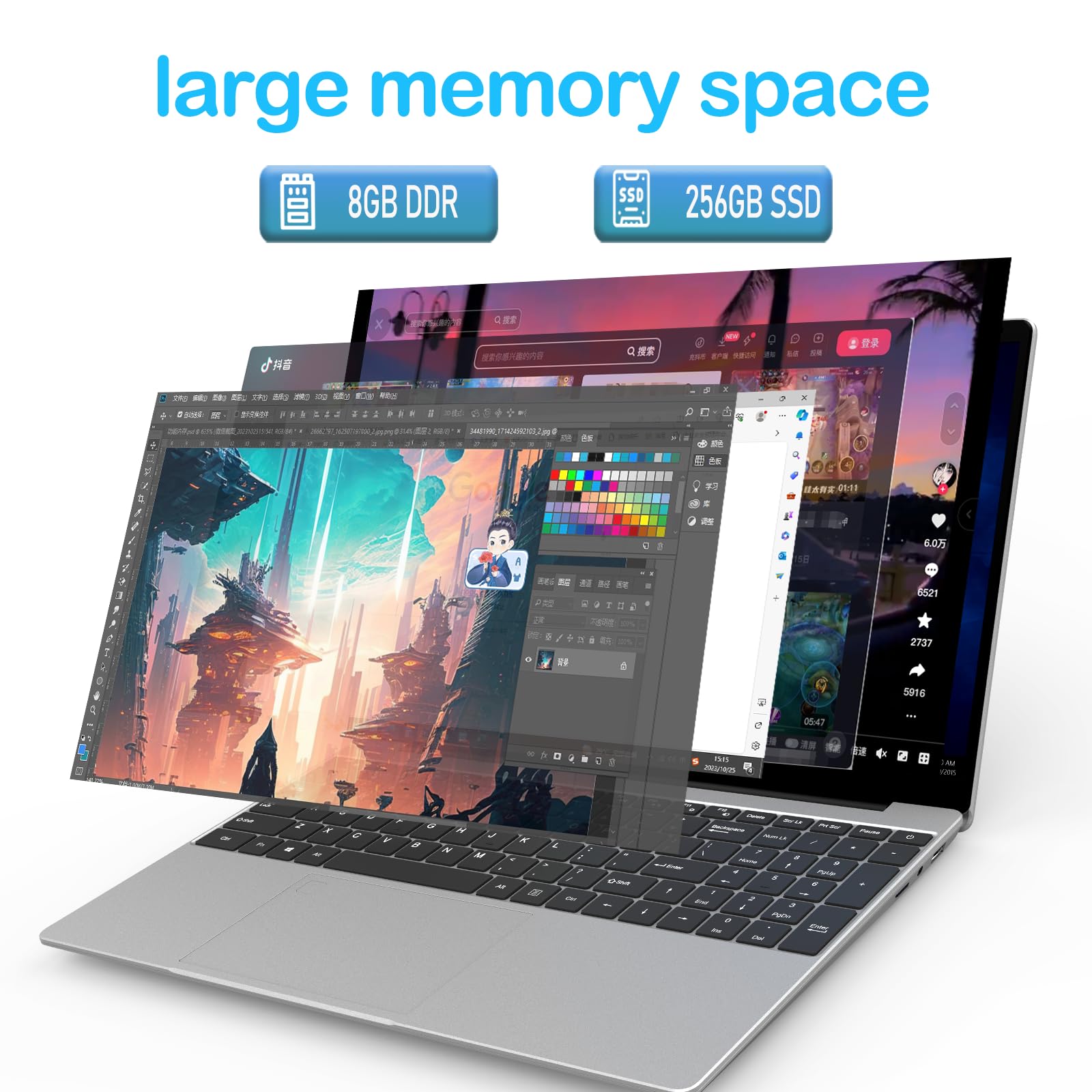 Amazon.com: Laptop, 15.6 Inch Window 11 Laptop, 8GB RAM 256GB SSD