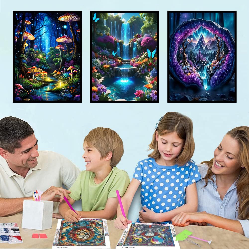 Kits de pintura de diamantes cuadrados, paquete de 9 piezas de arte de