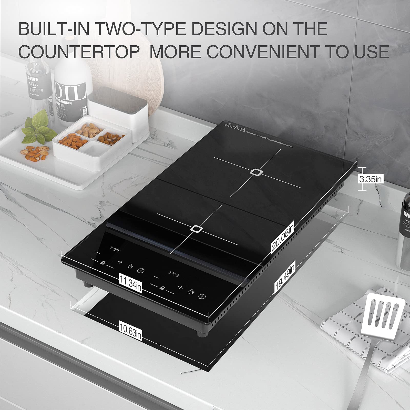 Buy VBGK Double Induction Cooktop,12 Inch Portable Induction Cooktops