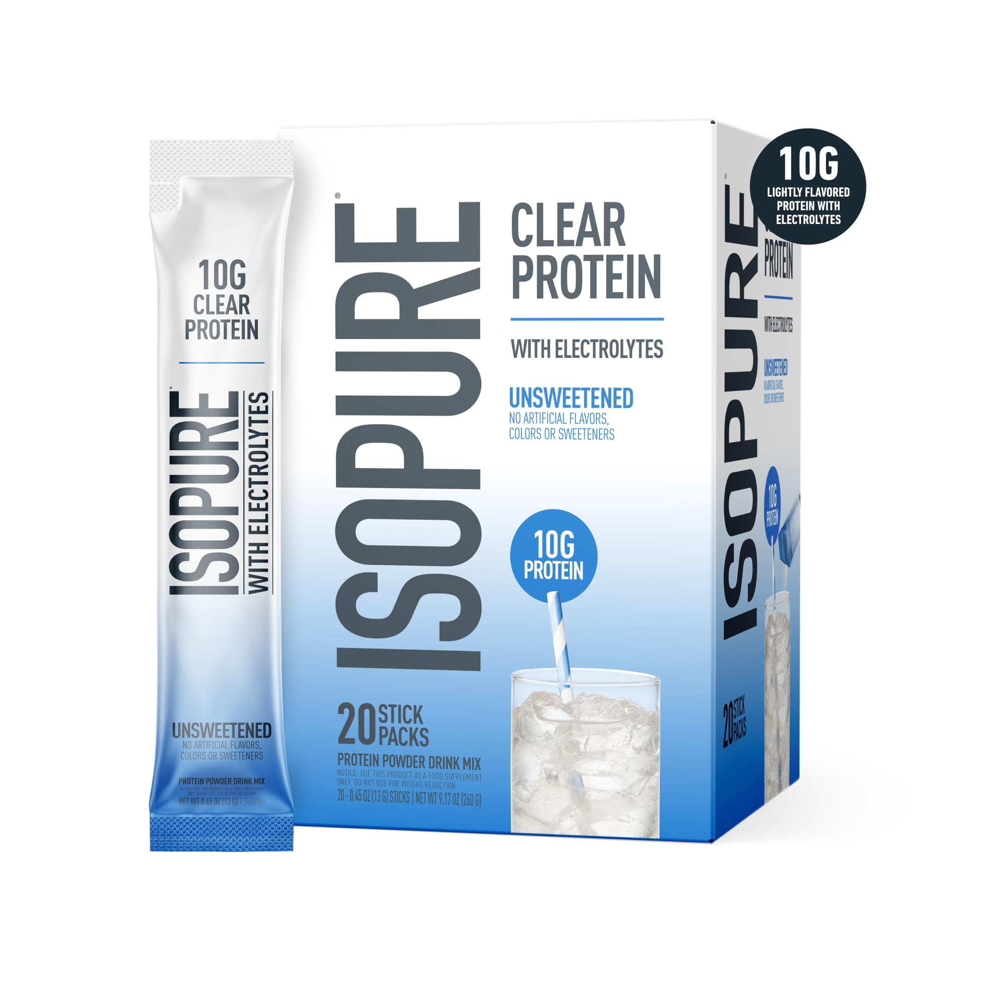 Isopure Clear Whey Isolate Protein Powder, Lactose Free, Gluten Free, Naturally Flavored, Mixed Berry, 20g Protein Per Serving, 14.1 Oz, 16 Servings (Packaging May Vary): Clear Protein Stick Packs Unlfavored 9.17 Ounce (Pack of 1)