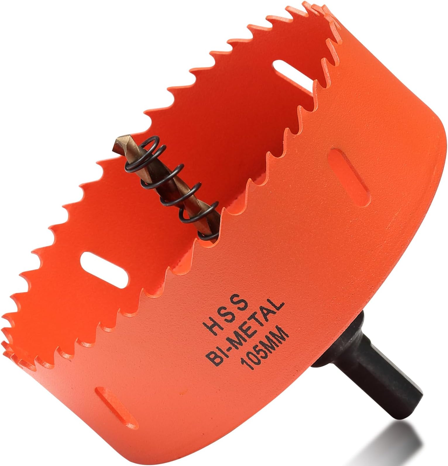 105mm Hole Saw Drill Bit for Wood and Metal, Bi-Metal Circular Hole Cutter with cutting Depth of 35mm for Steel, Cast Iron, Aluminium, Plywood, Acrylic, PVC/UPVC