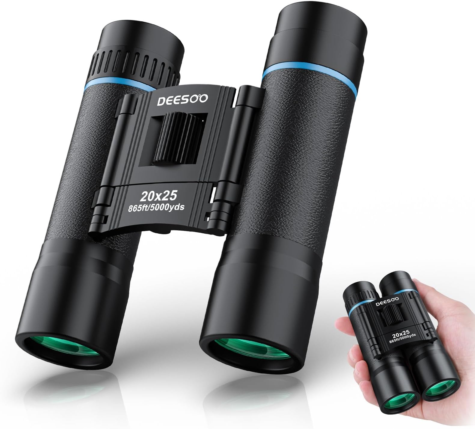 20X25 Binoculars for Adults High Powered - Deesoo Compact Binoculars for Adults and Kids - Easy Focus for Bird Watching Cruise Travel Concerts Hiking