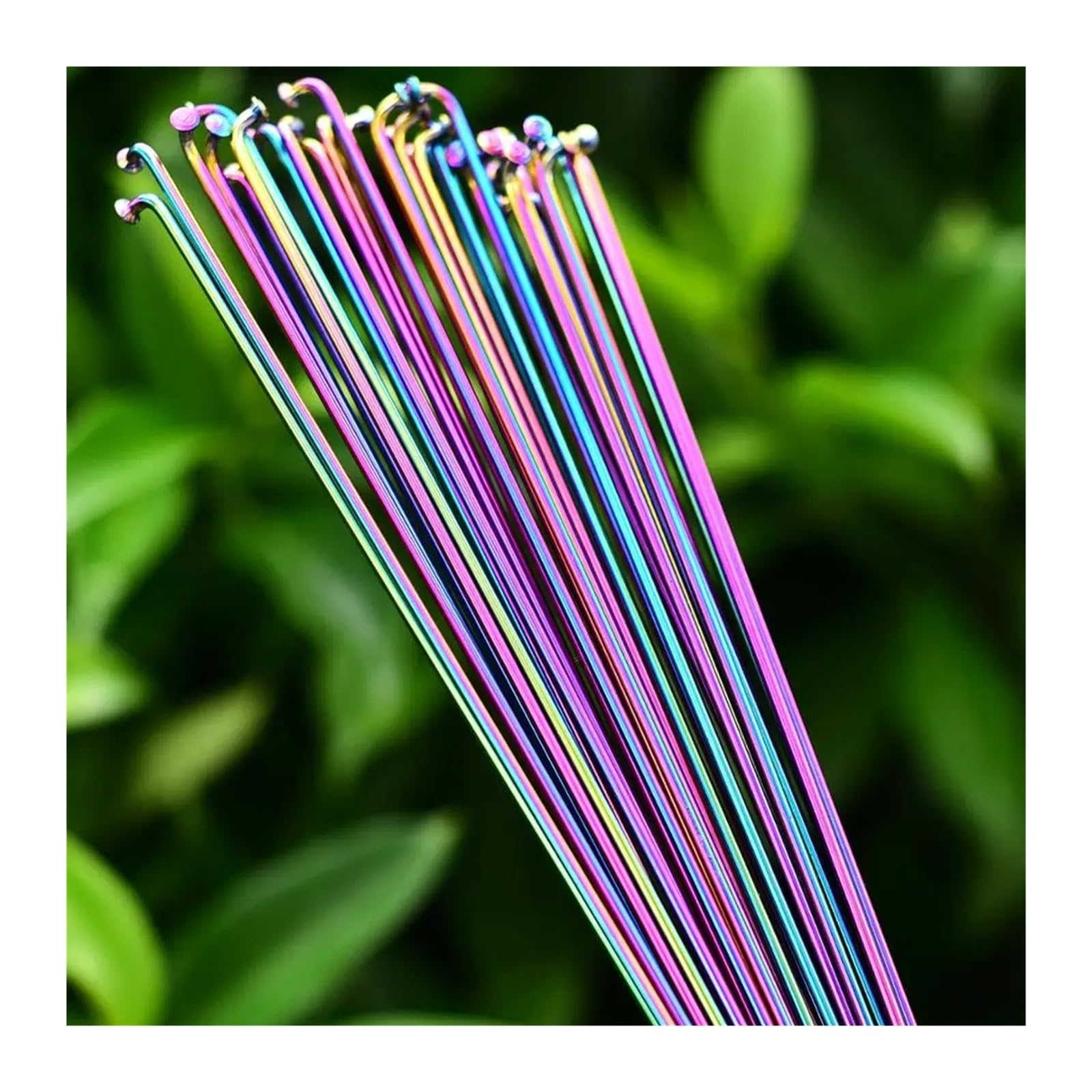 36 radios Rainbow foyBicycle – 14G de acero inoxidable colorido para bicicleta de carretera de 26/27.5/29 pulgadas, kit de actualización de rueda recta y curva en J (259-293 mm)