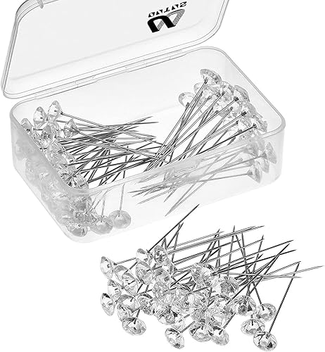 Outus 1000 alfileres para ramo de diamantes de imitación, ramilletes de 2 pulgadas, gemas de cristales para ramos de flores florales, bodas,