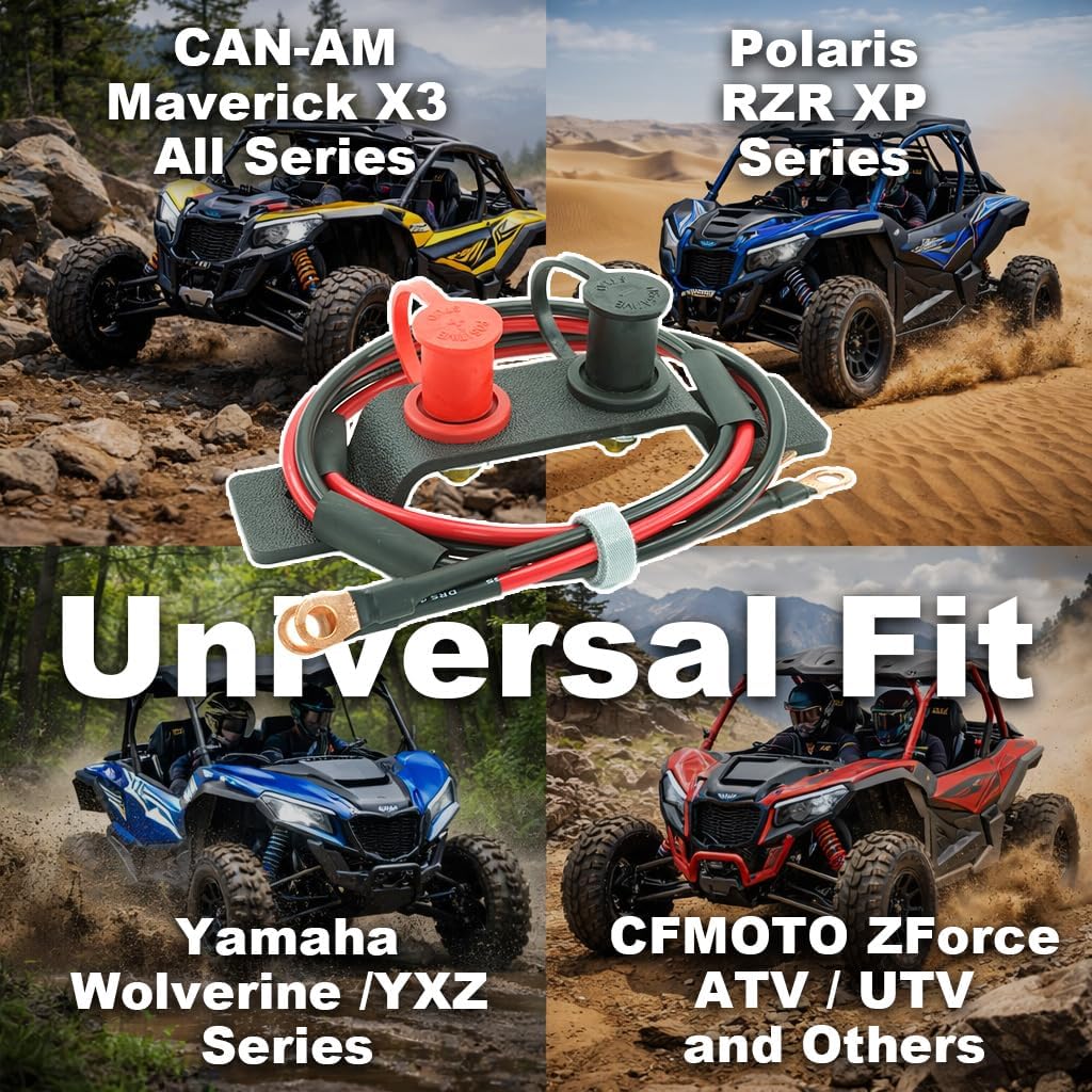 [DaisyAuto] High Voltage Battery Jump Post kit Compatible with Can-Am X3 Models RZR, Speed, Yamaha,Talon,Teryx Kex Relocation Kit Easy Charging Water Resistant, Chargeing Post Extender