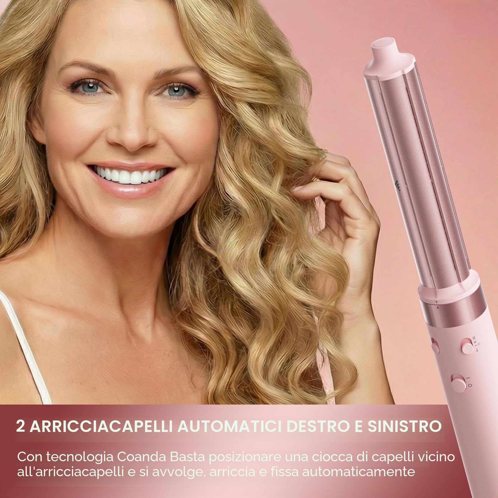 MESCOMB Air Styler 5 in 1 Doppia Tensione,Asciugacapelli Ionico da Viaggio | Arricciacapelli Automatico, Spazzola Lisciante e Volume, Asciugatura Rapida, Anti-Crespo,Borsa da Viaggio per Styling 5 in 1